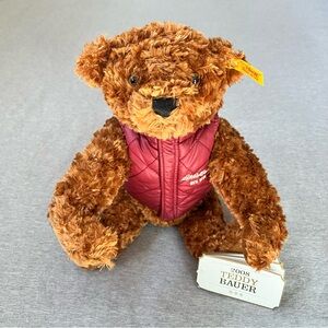 Teddy Bauer 2008 By Steiff. Brown Bear with Maroon Vest